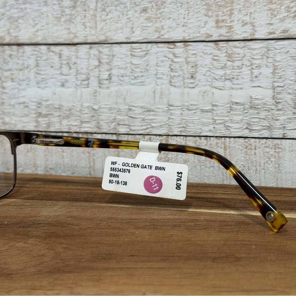 7 For All Mankind Golden Gate Tortoise Rectangular Eyeglass FRAMES 5-19-138 (NWT